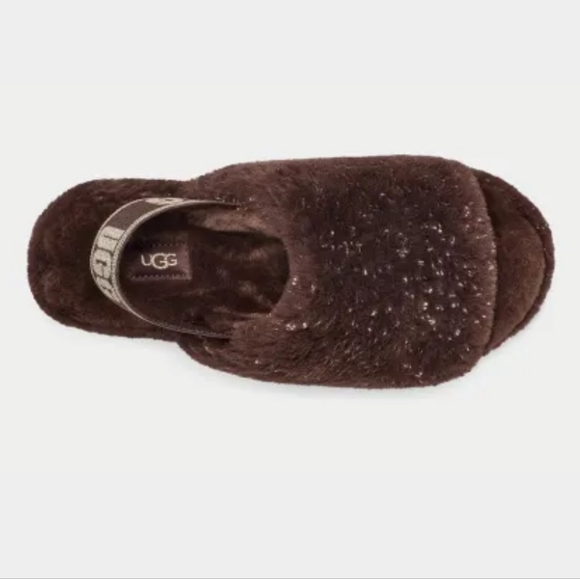 UGG Women's Fluff Yeah Sparkle, Burnt Cedar, Size 7 -New in Box - Picture 4 of 16